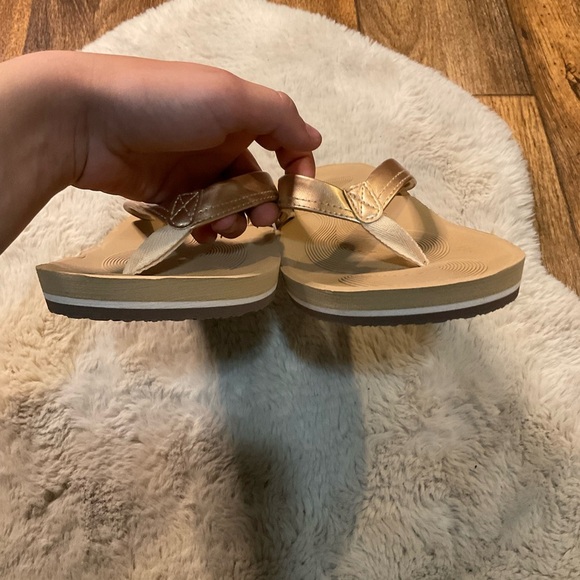 Coface Flip Flop Sandals Size 11 Arch Support Platform Thong Gold Cushion Comfy - Picture 7 of 8